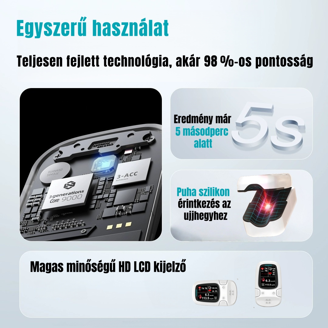 🔥 Intelligens szúrásmentes vércukorszint-mérő – gyors, fájdalommentes ellenőrzés otthon 🩸