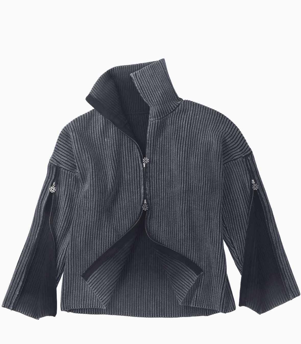 Triple Zip Cardigan