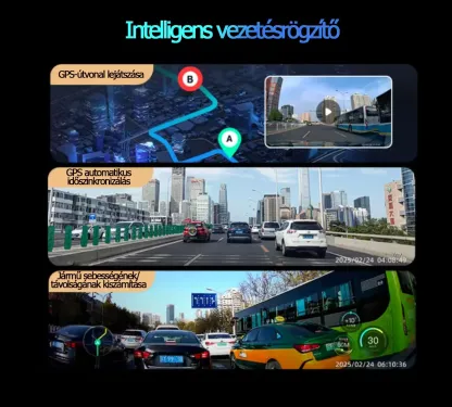 AI Vezérelt 4K Ultra HD Autós Kamera 360° Panoráma Nézettel, Éjjellátással és GPS Nyomkövetéssel