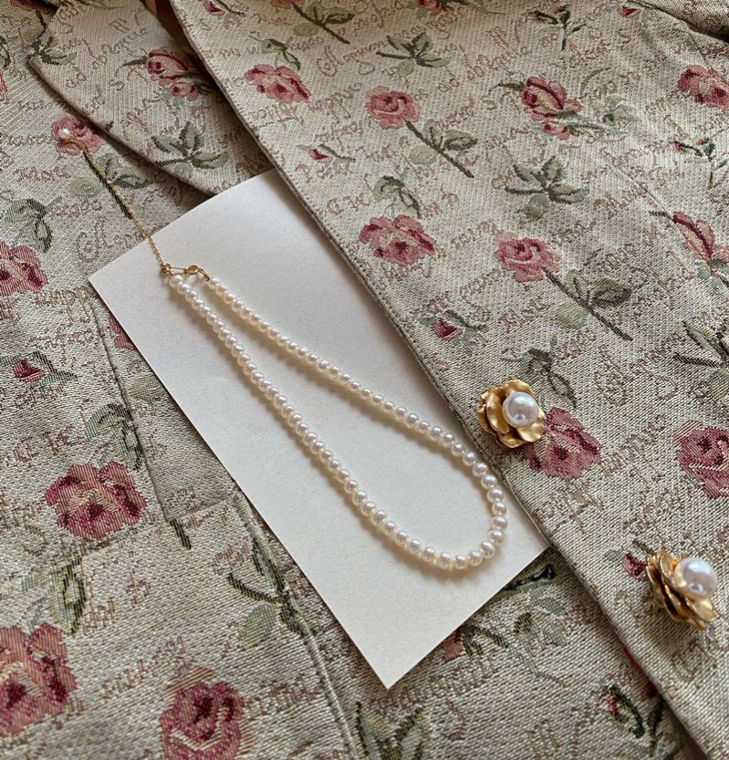 📿 Colier de perle de apa dulce placat cu aur de 18k