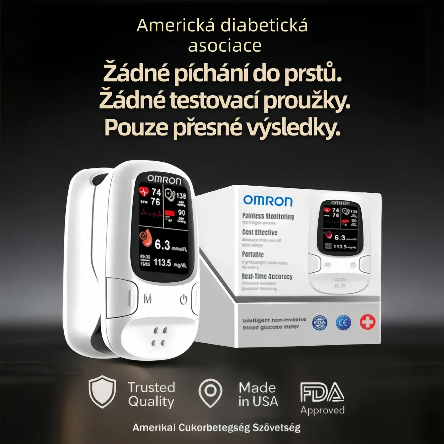 Omron™ představuje nově uvedený neinvazivní chytrý glukometr pro měření hladiny glukózy v krvi 🔥Vyrobeno v USA🔥