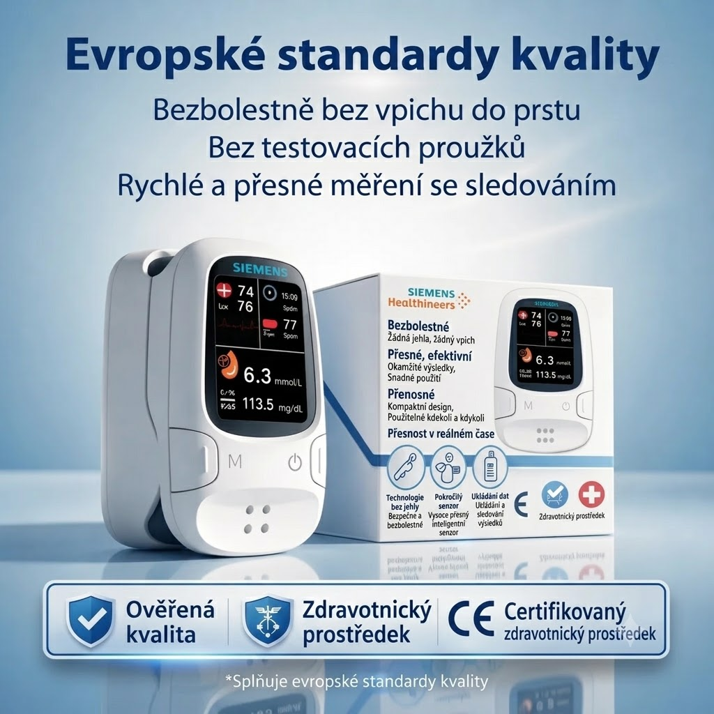 🩸 Neinvazivní glukometr Siemens | Bezbolestné monitorování glykémie doma 📊