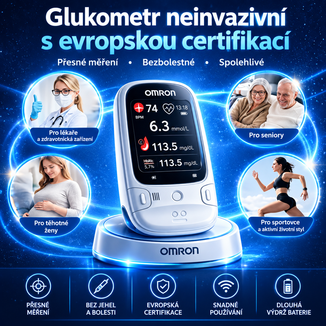2026 Última tecnología, medidor de glucosa en sangre infrarrojo Omron™