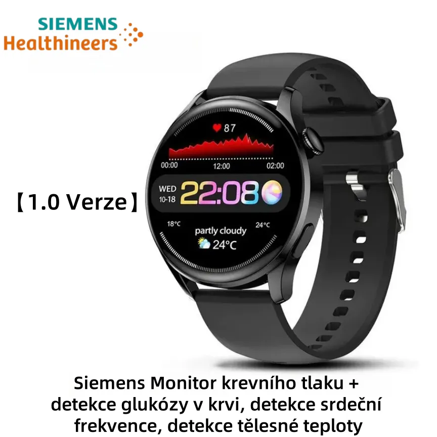 Hodinky Siemens s laserovou terapií: osobní asistent pro sledování zdraví, monitorující srdeční frekvenci, krevní tlak a hladinu cukru v krvi