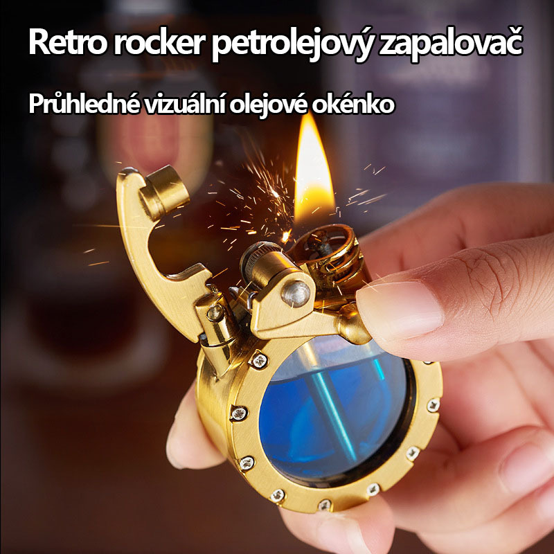 Personalizovaný a kreativní retro průhledný viditelný petrolejový zapalovač olejové nádrže
