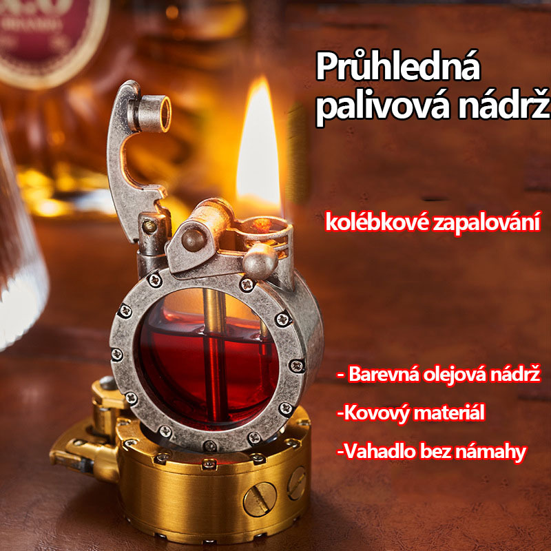 Personalizovaný a kreativní retro průhledný viditelný petrolejový zapalovač olejové nádrže