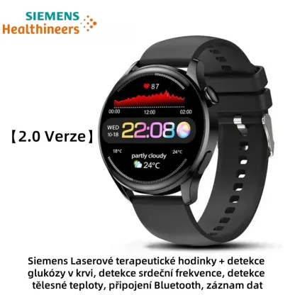 Hodinky Siemens s laserovou terapií: osobní asistent pro sledování zdraví, monitorující srdeční frekvenci, krevní tlak a hladinu cukru v krvi