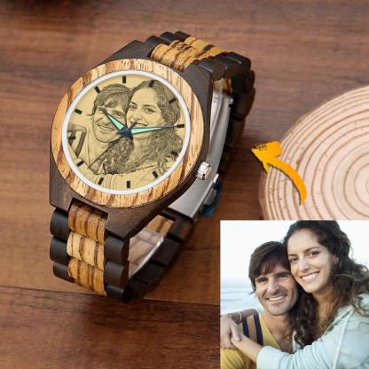 ⌚Ceas foto personalizat din abanos💕