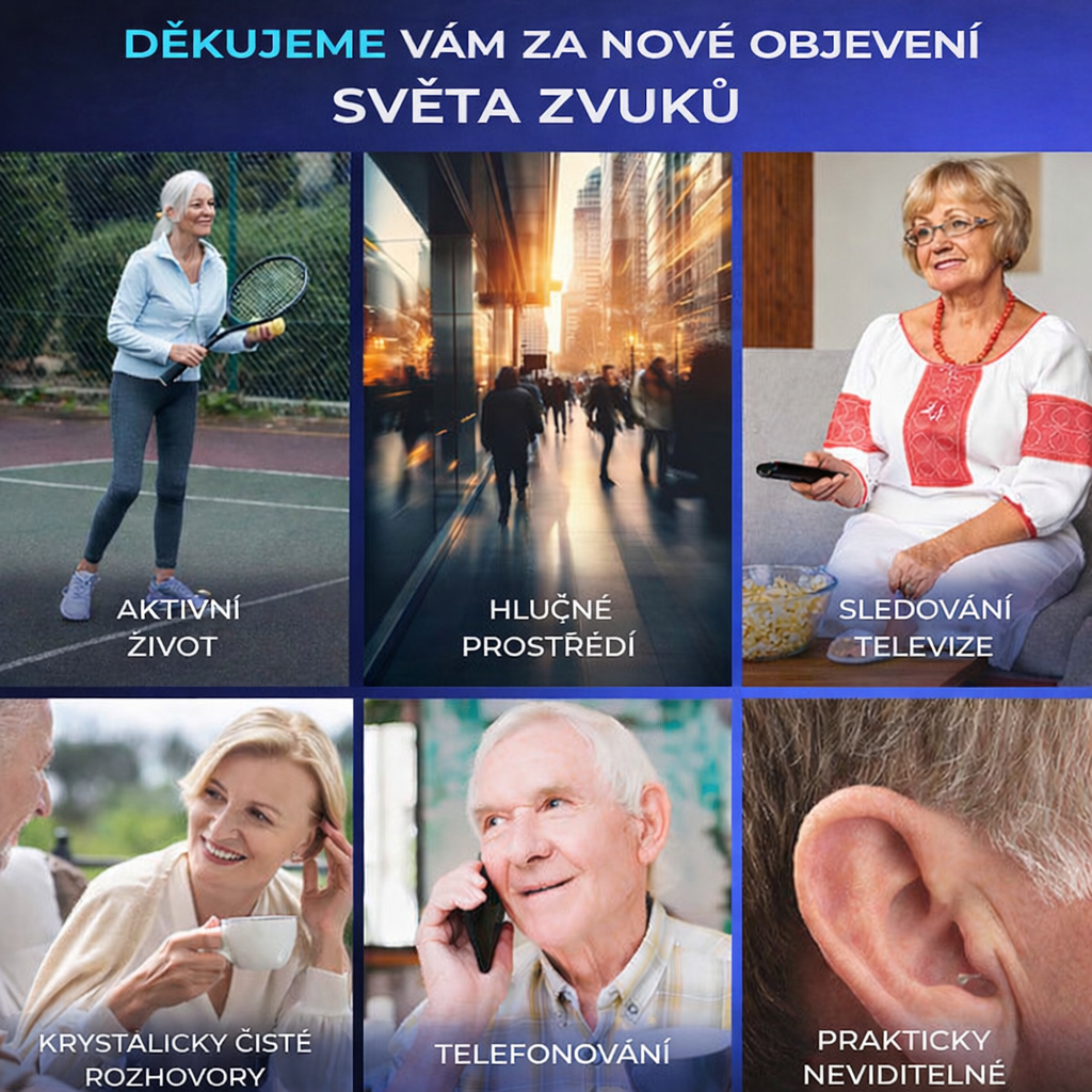 Volně prodejné naslouchátko Siemens Ultra – neviditelné, dobíjecí provedení CIC, schváleno FDA