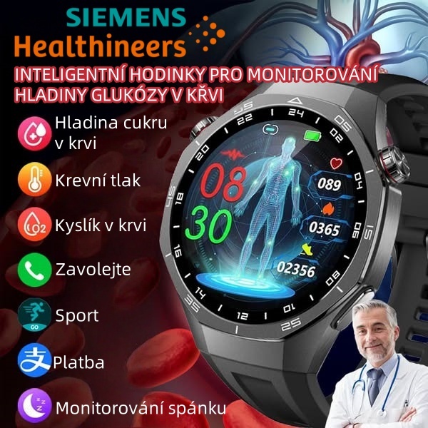 Nové chytré lékařské hodinky s umělou inteligencí z roku 2025 | Monitorování zdraví EKG + PPG | Test hladiny cukru v krvi, krevních lipidů, kyseliny močové a fitness tracker