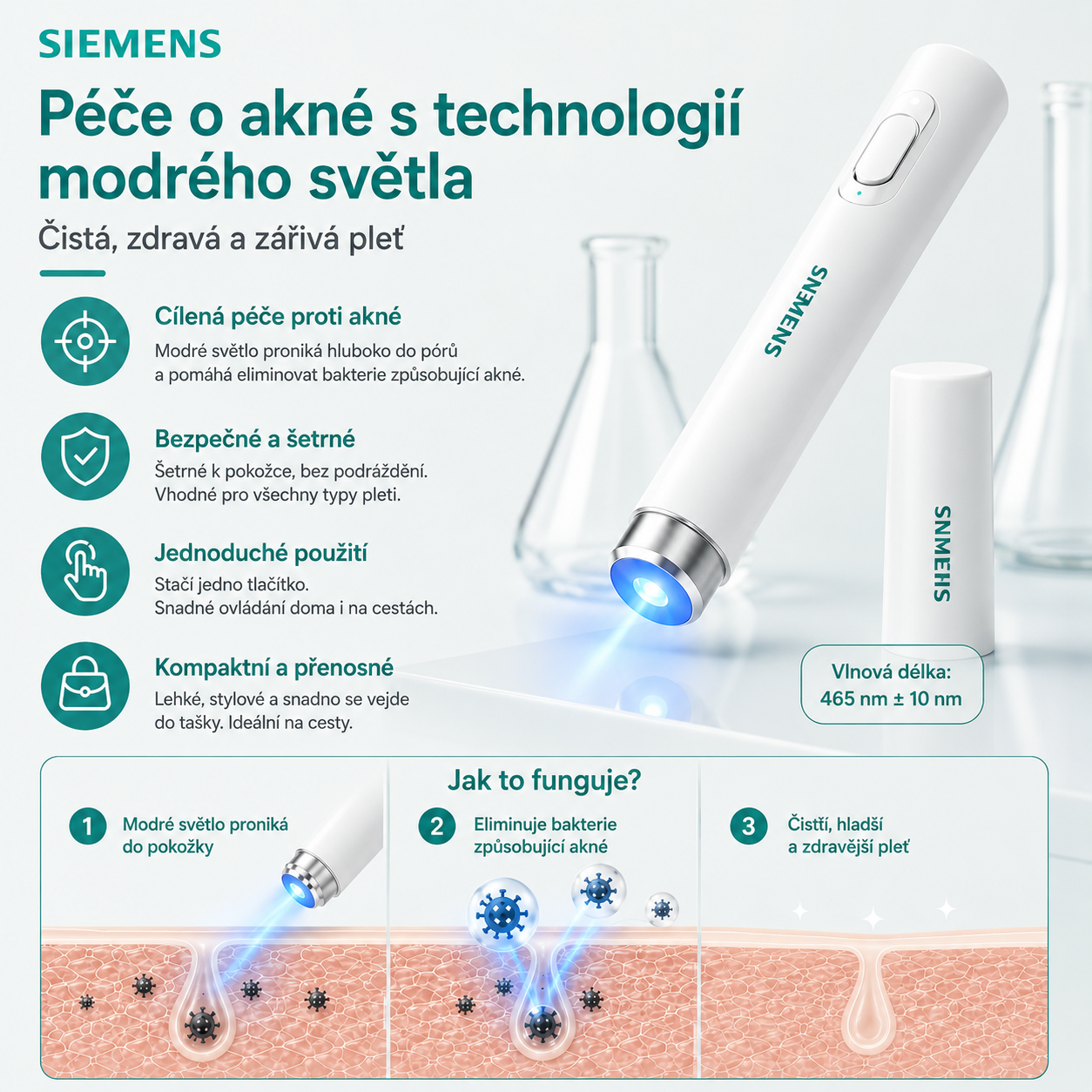 Siemens™ neinvazivní laserové pero na odstranění znamének a bradavic