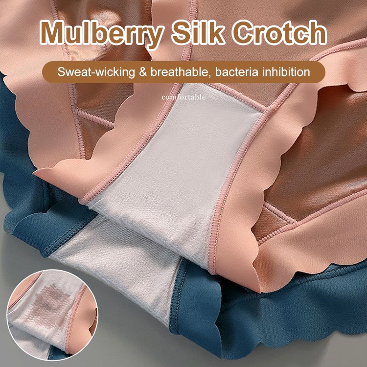 🔥[Cena snížena o 50%]Sada 6 saténových bezešvých tvarujících kalhotek Ice Silk