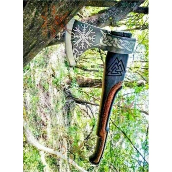Ručně vyrobená vikingská sekera z uhlíkové oceli, nejlepší dárek pro vaši rodinu
