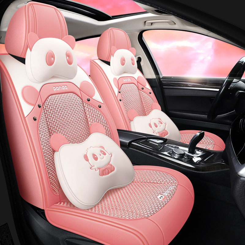 Kompletní sada 5dílných potahů na autosedačku PU sedák z pravé kůže univerzální celá sada autopotahů