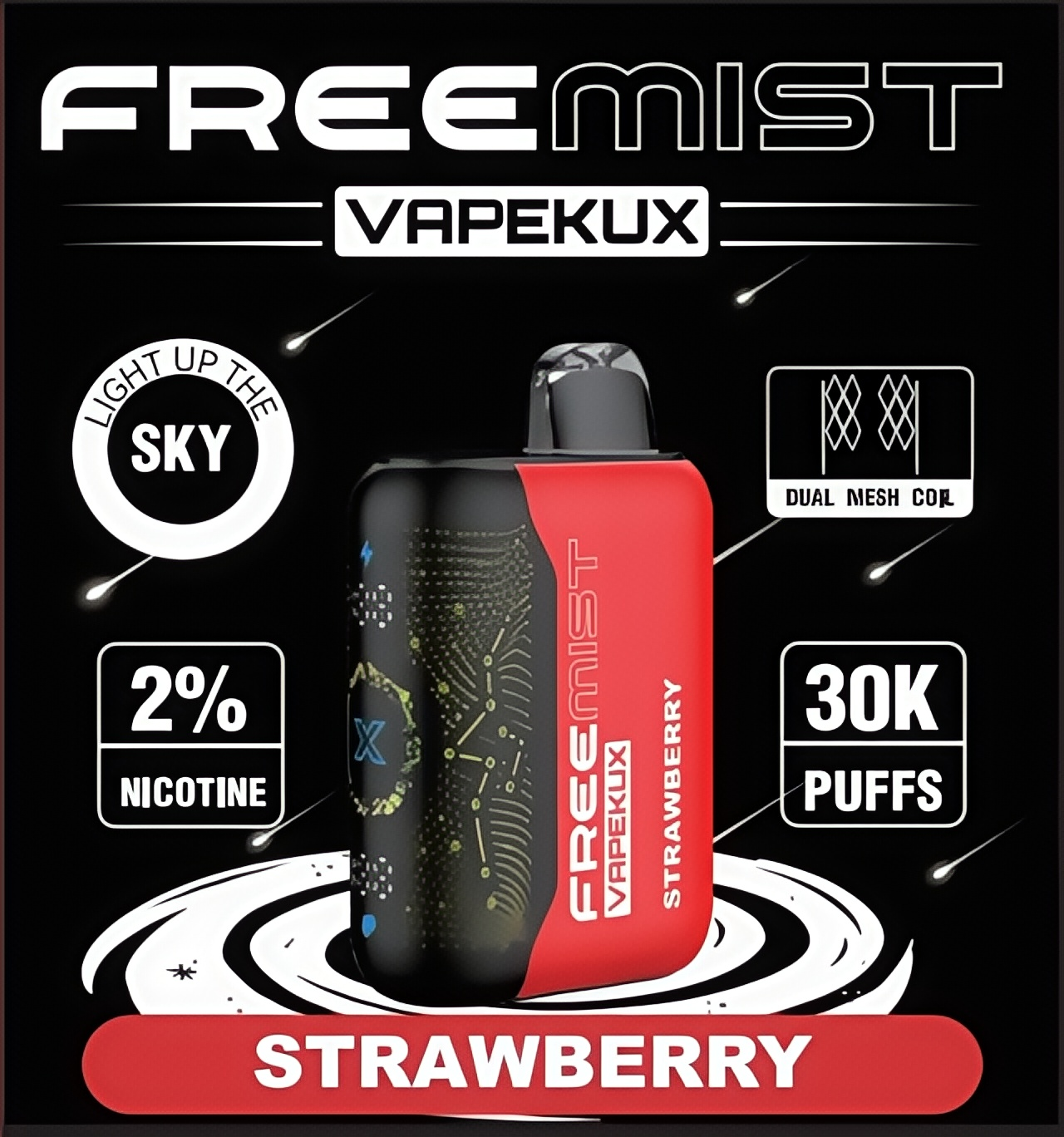 VAPEKUX 30000 Vape – Jednorazowy E-Papieros z Motywem Gwiazd i 30 000 Zaciągnięć