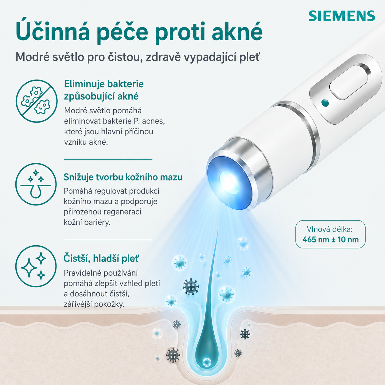 Siemens™ neinvazivní laserové pero na odstranění znamének a bradavic