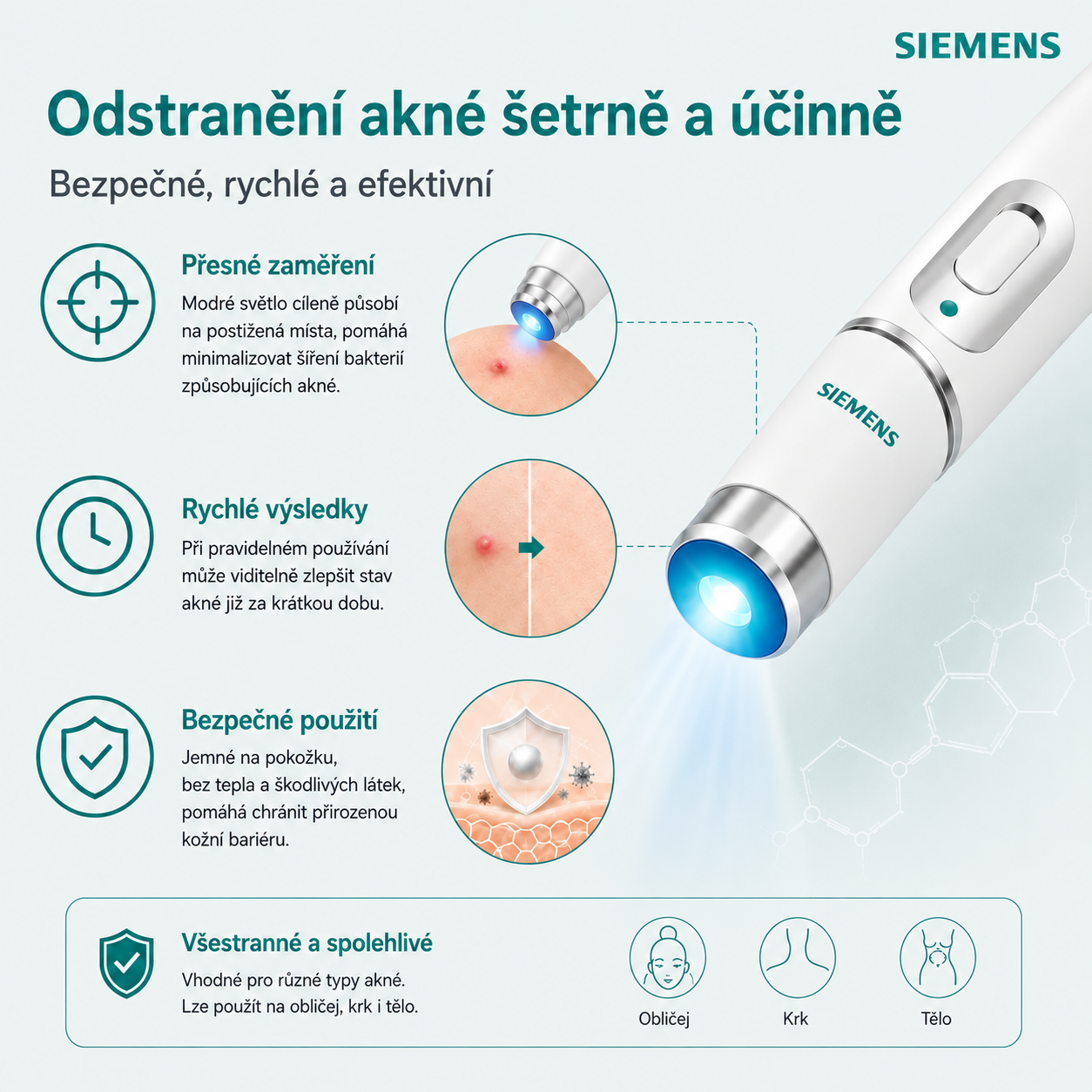 Siemens™ neinvazivní laserové pero na odstranění znamének a bradavic