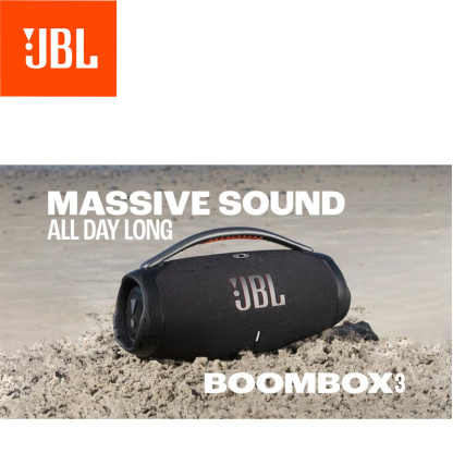 JBL Boombox 3 Přenosný reproduktor s bezdrátovým streamováním přes Bluetooth, odolný proti prachu a vodě podle normy IP67