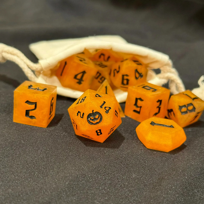 Jack-o'-Lantern Halloween dice Set