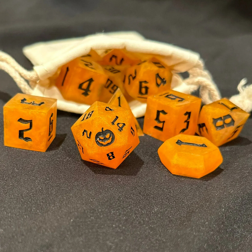 Jack-o'-Lantern Halloween dice Set