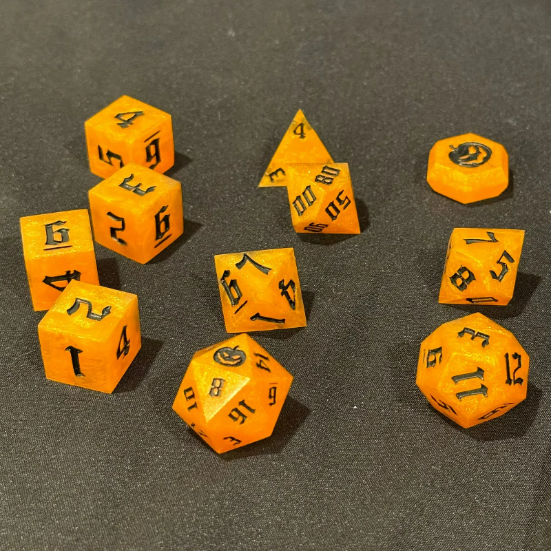 Jack-o'-Lantern Halloween dice Set