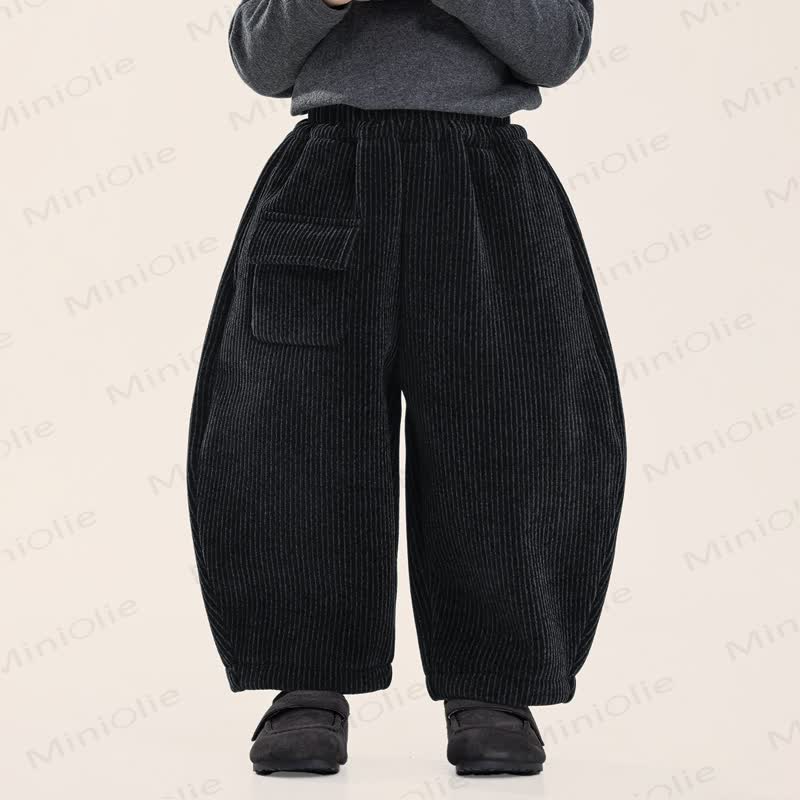 Pantaloni in ciniglia tinta unita per bambini piccoli - image 3