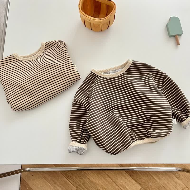 Maglietta casual a righe semplici per neonati e bambini - image 3