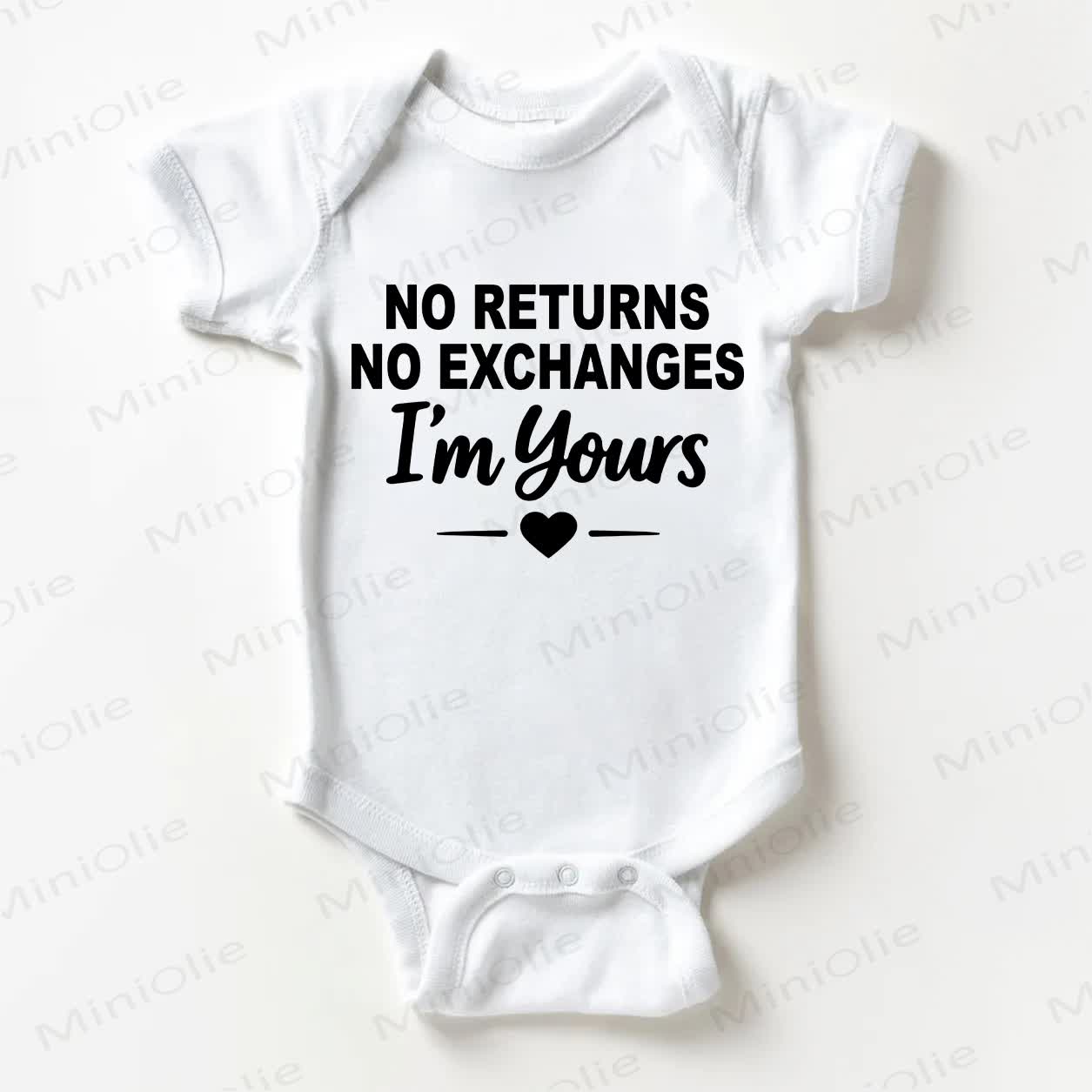 NESSUN RESO, NESSUN CAMBIO. Body bianco per neonati con slogan "I'M YOURS". - Bianco - 18-24 mesi - image 1