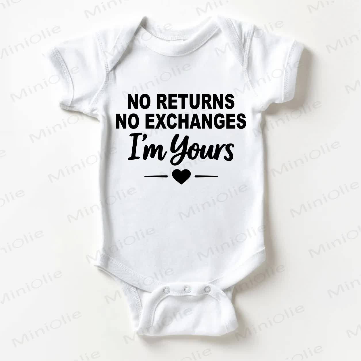 NESSUN RESO, NESSUN CAMBIO. Body bianco per neonati con slogan "I'M YOURS". - Bianco - 18-24 mesi - image 1