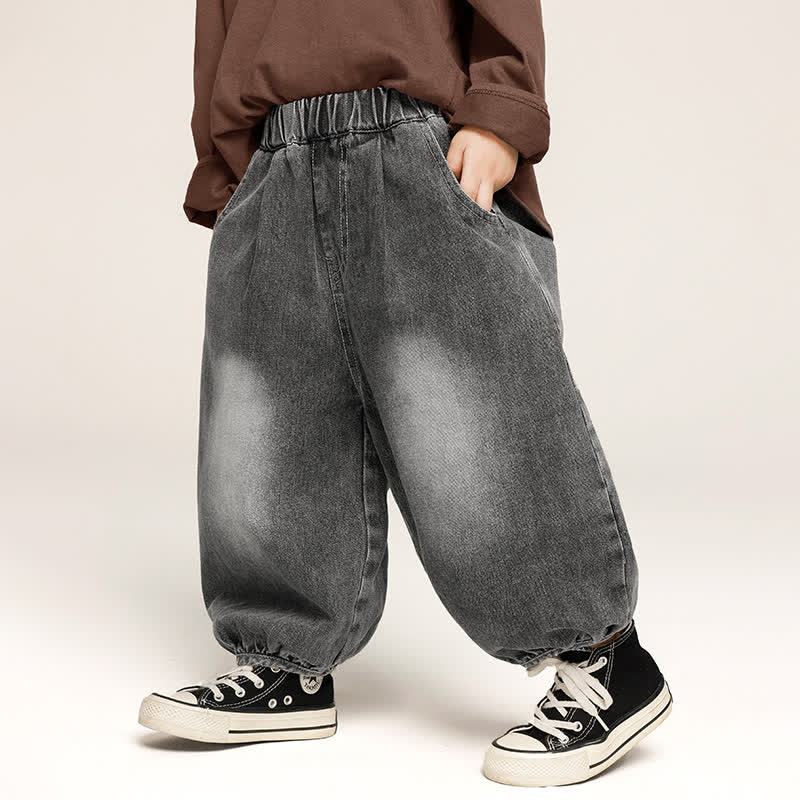 Pantaloni da jogging in denim semplici per bambini piccoli - image 11