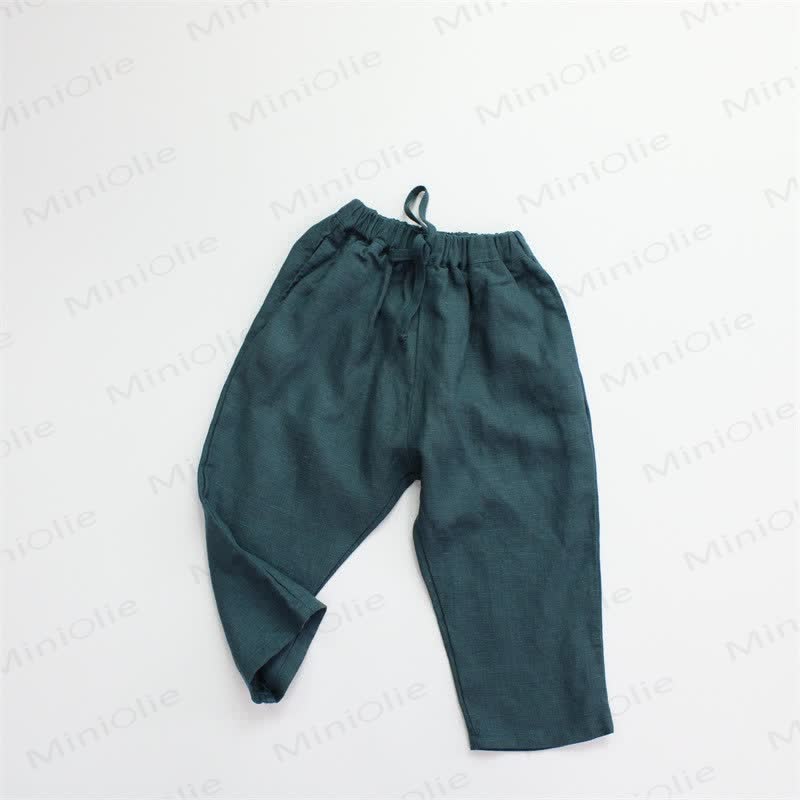 Pantaloni senza tempo neutri tinta unita per bambini - Verde - 10 anni - image 6