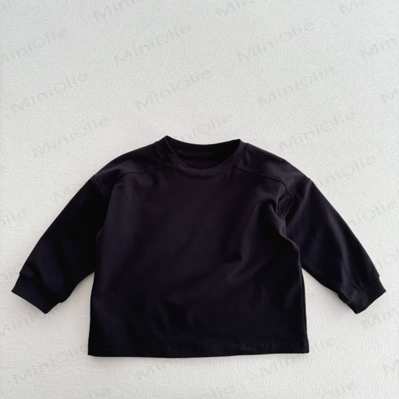 Maglietta casual tinta unita per bambini - Nero - 8 anni - image 14