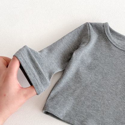 Tuta con stampa leopardata e top grigio per neonati - image 9