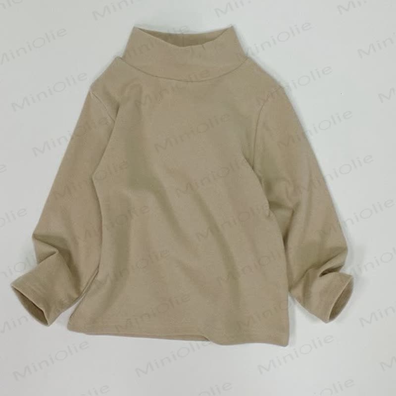 Maglietta a collo alto tinta unita per bambini - Beige - 8 anni - image 3