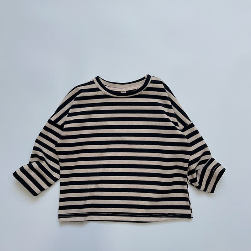 T-shirt girocollo a righe per bambini - Nero - 6-7T - image 6