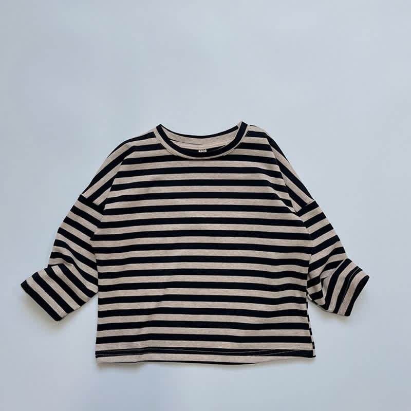 T-shirt girocollo a righe per bambini - Nero - 6-7T - image 6