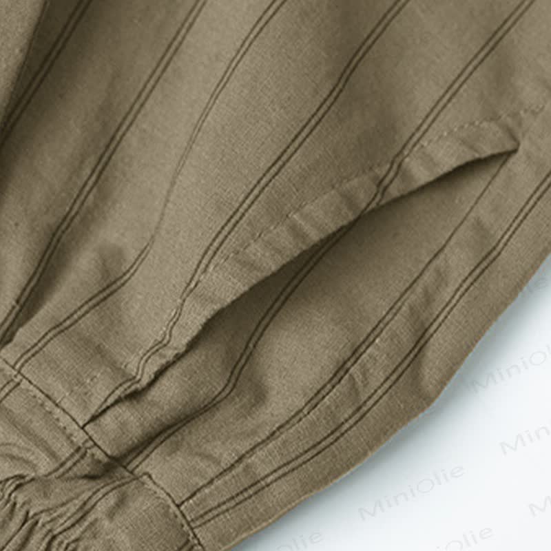 Completo da bambino composto da maglietta a righe e pantaloncini in cotone. - image 8