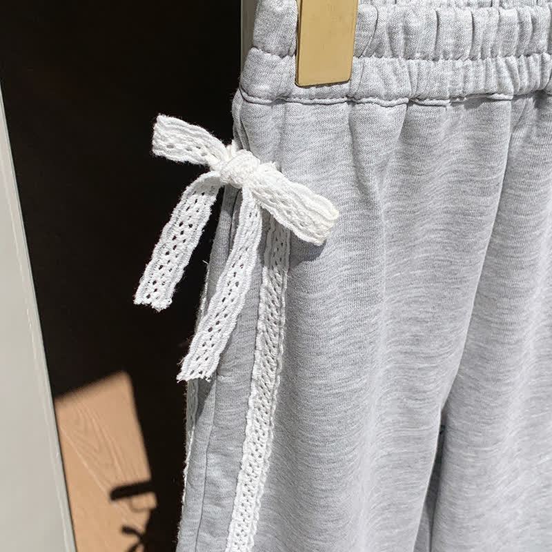 Pantaloni larghi con fiocco per bambina - image 9