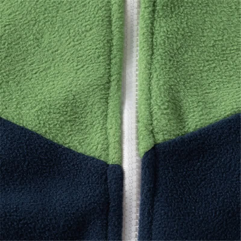 Cappotto con cerniera in pile color block per bambini - image 6