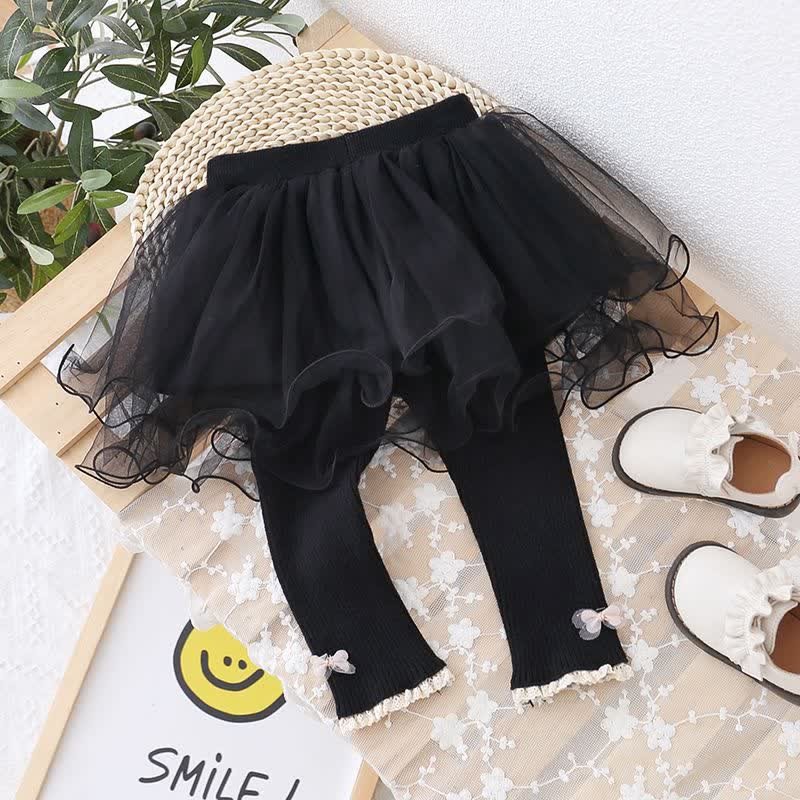 Leggings con fiocco in tulle con gonna per bambina - Nero - 8 anni - image 3