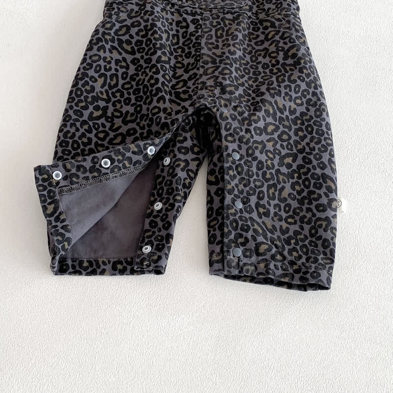 Tuta con stampa leopardata e top grigio per neonati - image 8