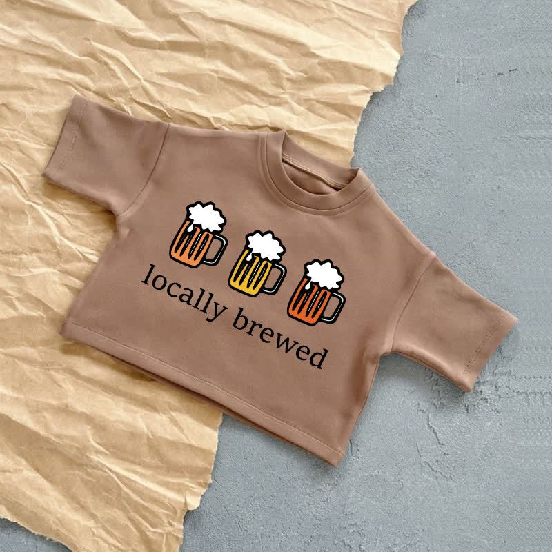 Birra Baby prodotta localmente, maglietta estiva casual - Marrone - 2-3T - image 3