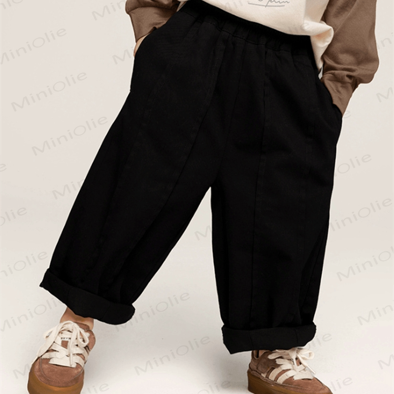 Pantaloni casual semplici a tinta unita per bambini piccoli - image 11