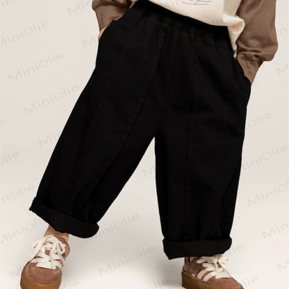 Pantaloni casual semplici a tinta unita per bambini piccoli - image 11