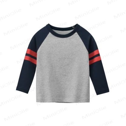 Maglietta raglan a contrasto di colore per bambini - Grigio - 10 anni - image 4