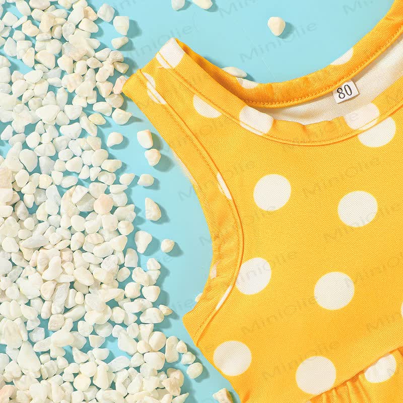 Costume da bagno a pois per bambina, 2 pezzi - image 3