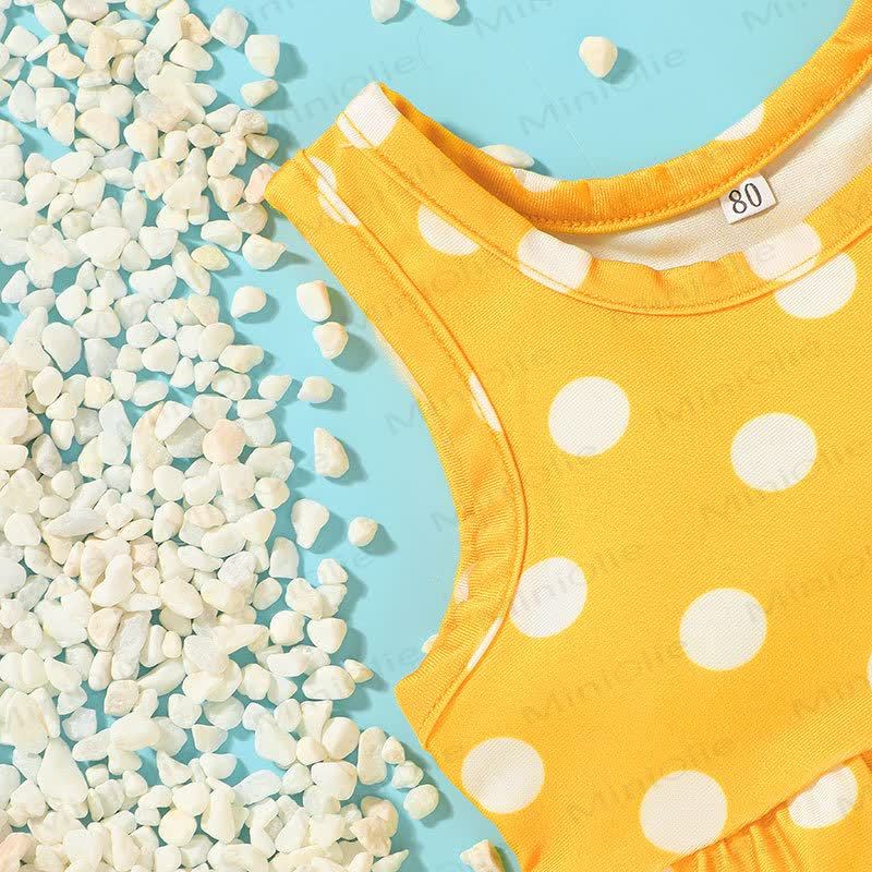 Costume da bagno a pois per bambina, 2 pezzi - image 3