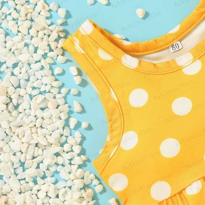 Costume da bagno a pois per bambina, 2 pezzi - image 3