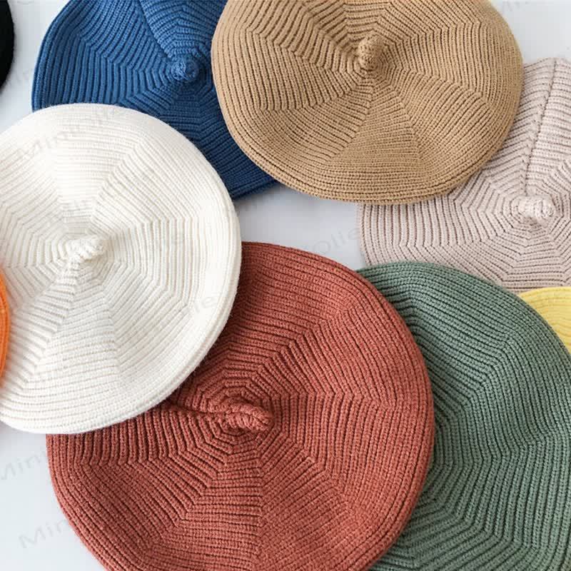 Berretto lavorato a maglia a tinta unita per bambini - image 2