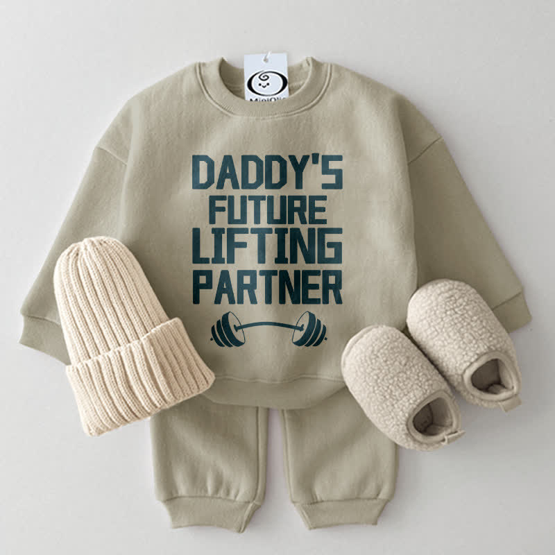 Set 2 pezzi per neonati DADDY'S FUTURE LIFTING PARTNER - Grigio Verde - 2-3T - image 1
